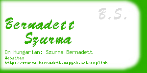 bernadett szurma business card